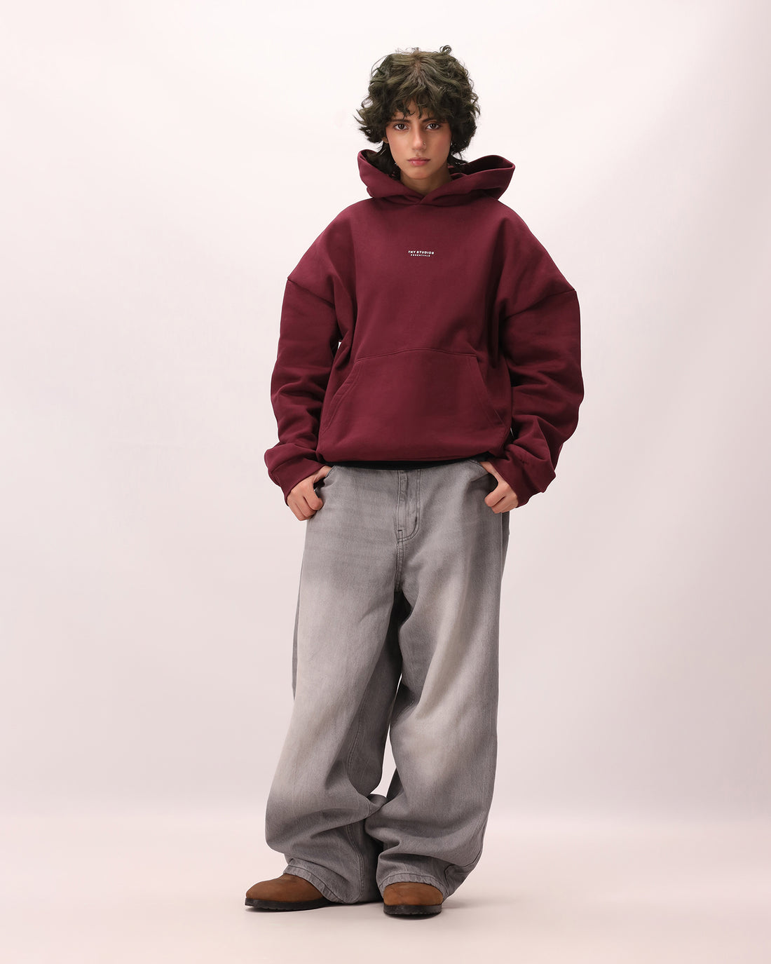 TNY Studio Essentials Hoodie - Burgundy