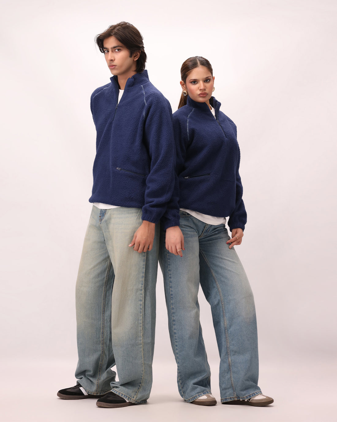 Sherpa Mock Neck ¼-Zip Unisex – Deep Navy