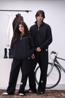 Black Mock Neck 1/4 Zipper Co-Ord Set