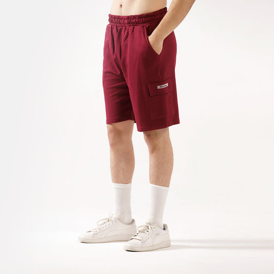 Maroon Cargo Relax Fit Shorts