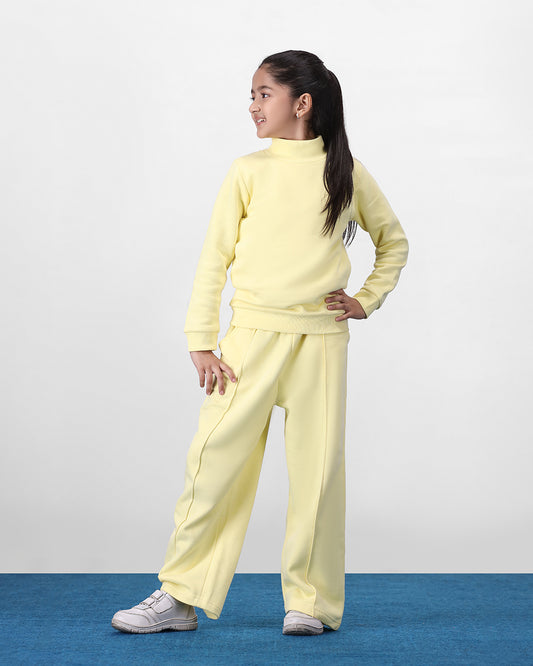 Lemon Yellow High Neck Fleece Set