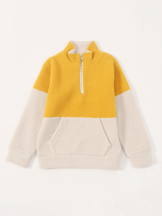Mustard Sherpa Quarter Zipper