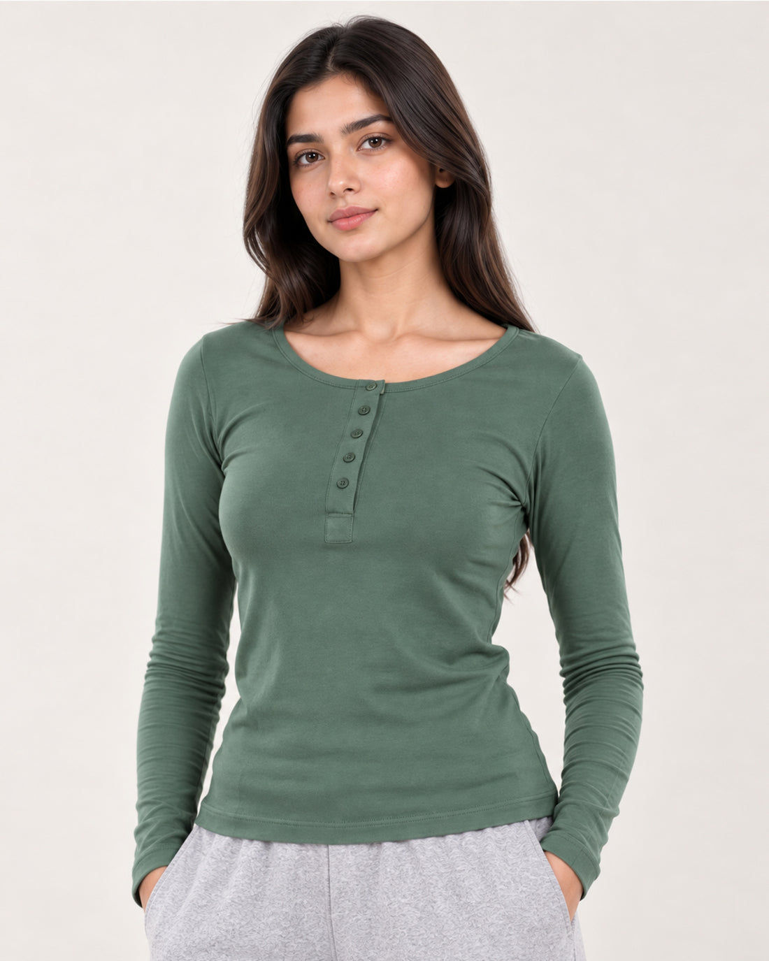 Go-to Henley Sage Green (Women)