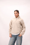 Sherpa Mock Neck ¼-Zip Unisex – Sand