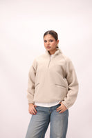 Sherpa Mock Neck ¼-Zip Unisex – Sand