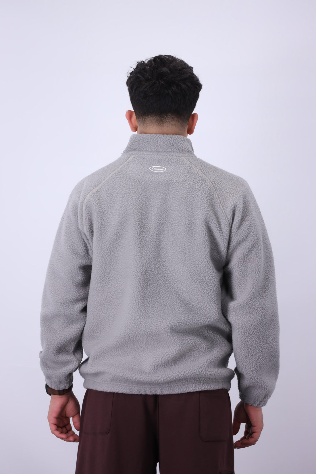 Sherpa Mock Neck ¼-Zip – Silver Frost