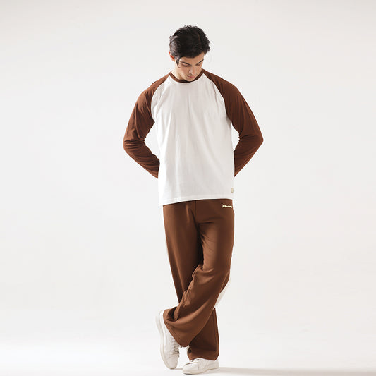 Brown White Relax Fit Raglan