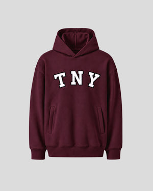 TNY Unisex Oversized Hoodie - Burgundy