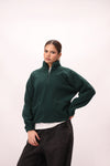 Sherpa Mock Neck ¼-Zip Unisex – Forest Green