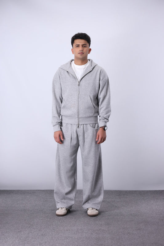 Core Fleece Zipper Co-Ord - Mid Grey