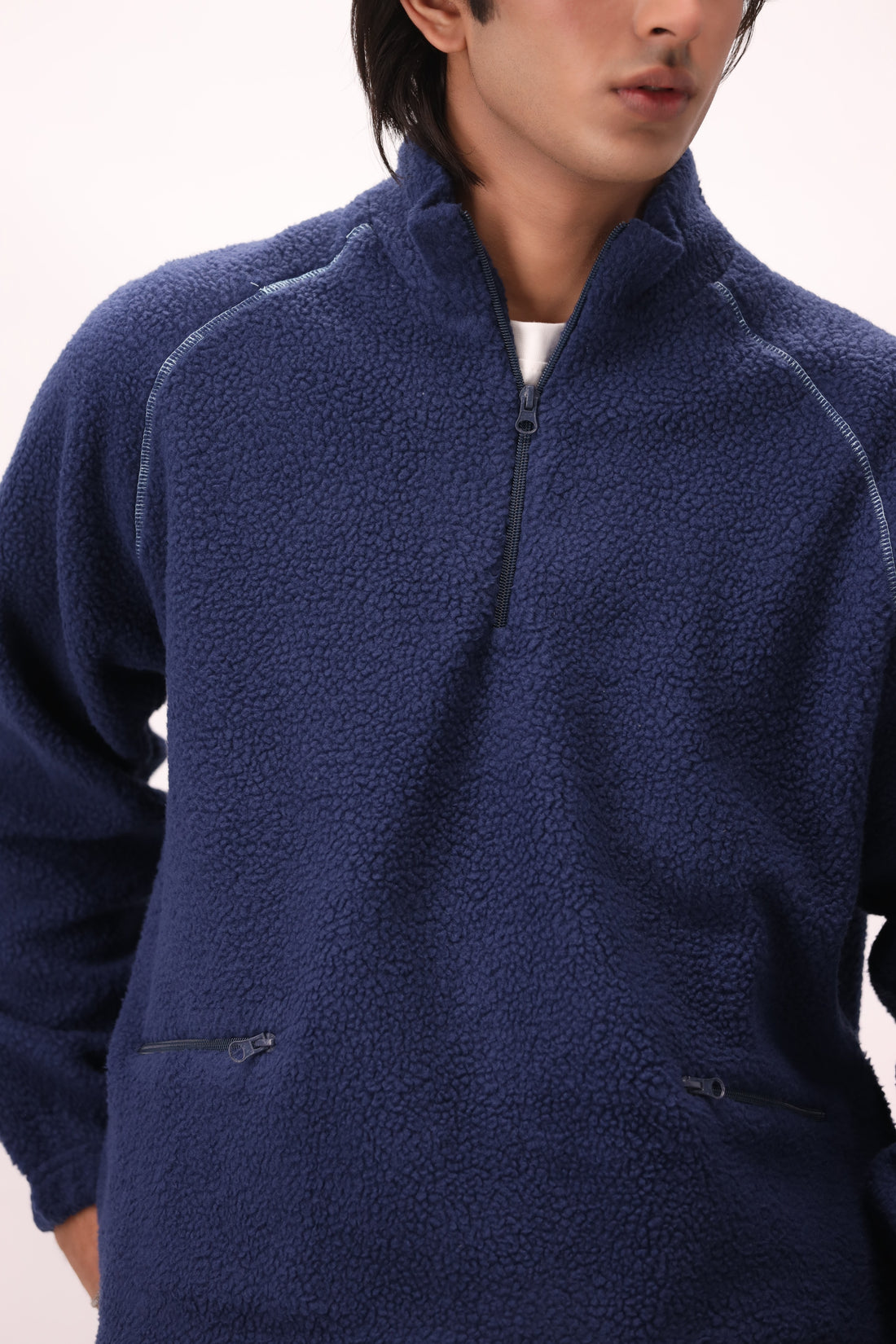 Sherpa Mock Neck ¼-Zip – Deep Navy