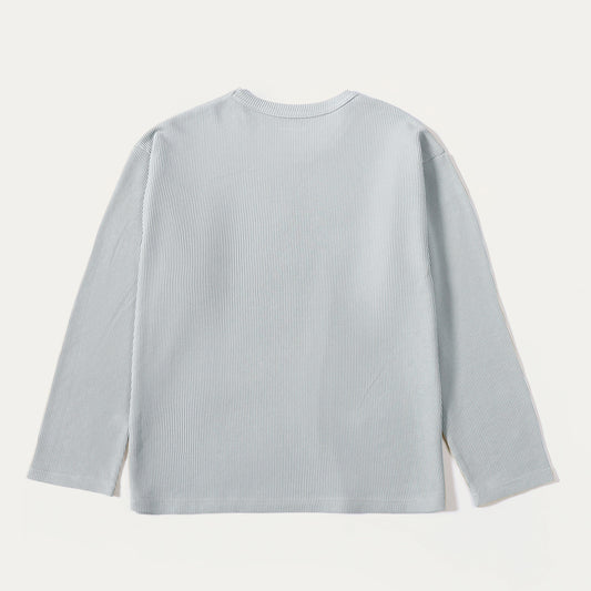 Grey Long Sleeve Waffle T-Shirt