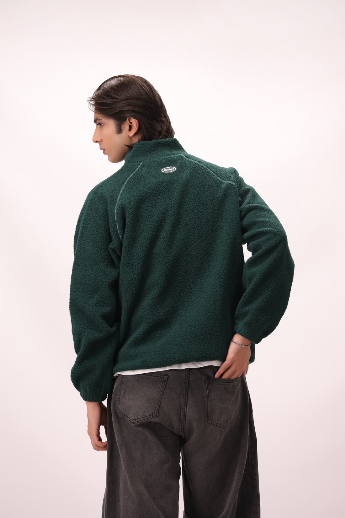 Sherpa Mock Neck ¼-Zip – Forest Green