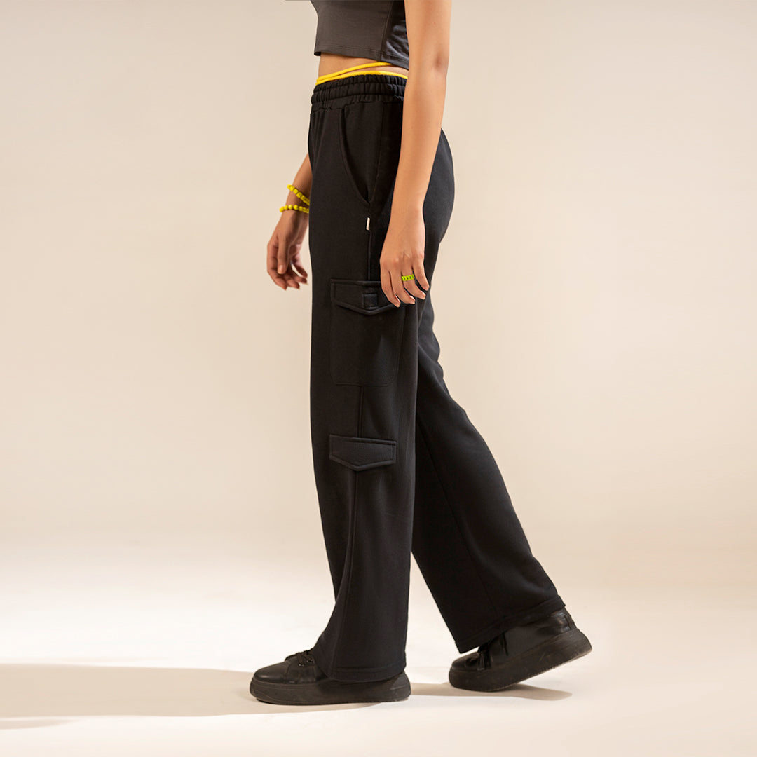 Black Wide Leg Cargo Unisex Trouser – Tooney Teez