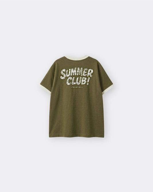 Oversized Ringer Kids T-shirt Olive