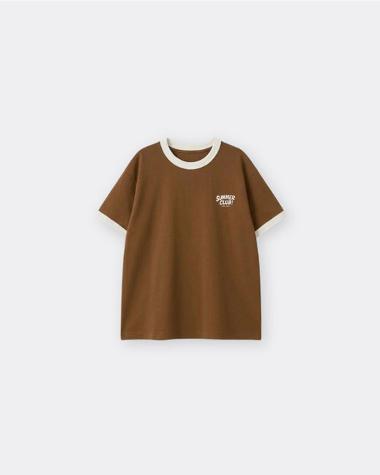 Oversized Ringer Kids T-shirt Mocha