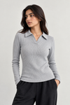 Grey Drop Needle Polo