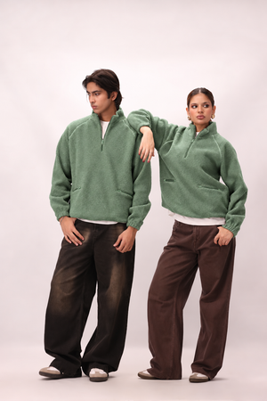Sherpa Mock Neck ¼-Zip – Mint
