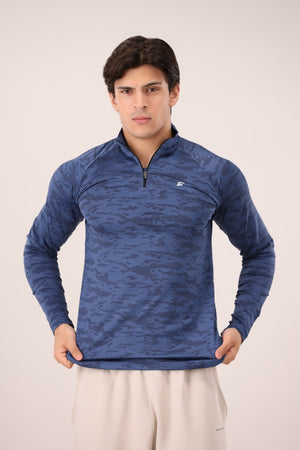 Pulse Long Sleeve ¼ Zip – Storm Blue