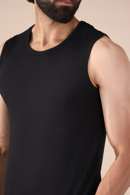 Ribbed Tanktop – Black