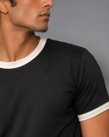 TNY Signature Unisex Ringer Tee – Black/White