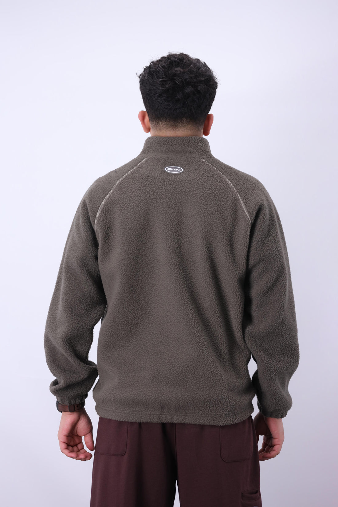 Sherpa Mock Neck ¼-Zip – Moss Grey