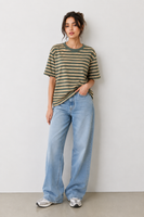 Green Stripe Relaxed Fit Tee