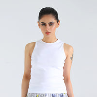 White Ribbed Tanktop