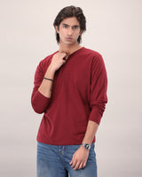 24/7 Henley Mens - Maroon