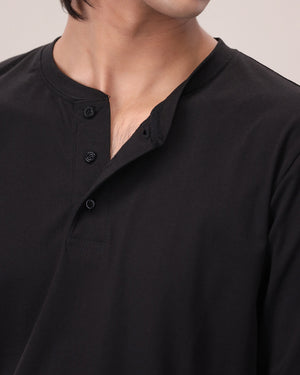 24/7 Henley Mens - Black