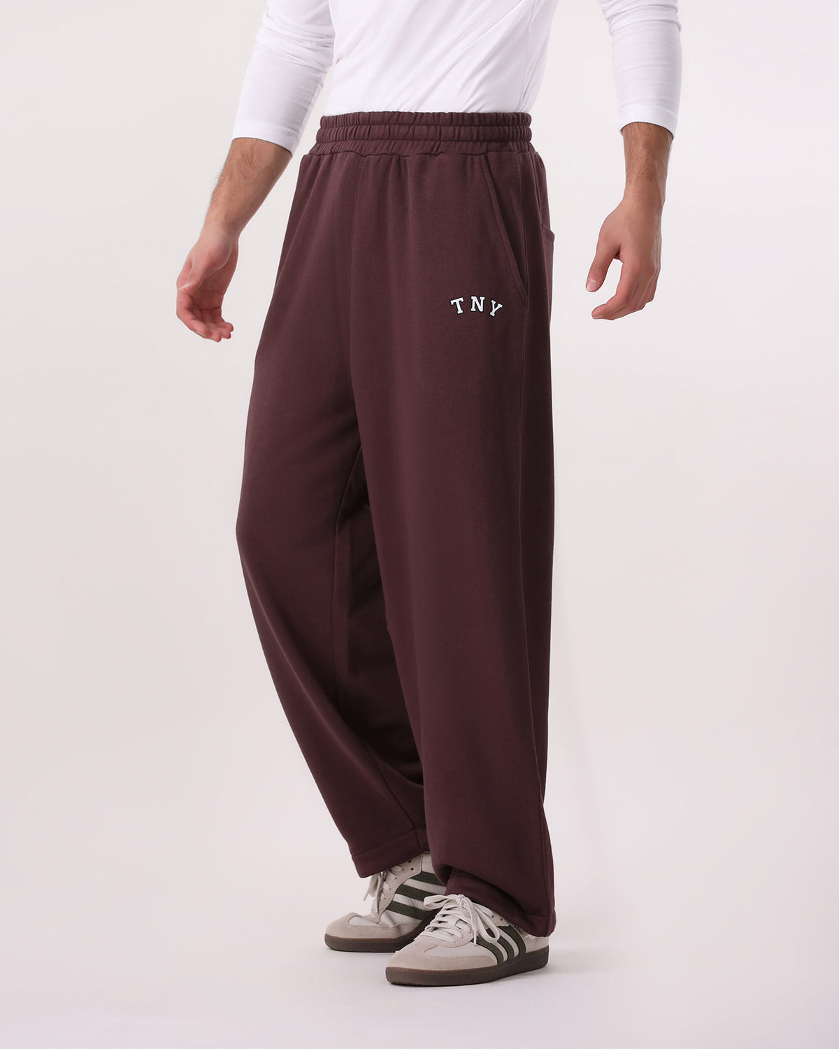 TNY Relax Fit Fleece Trouser - Brown