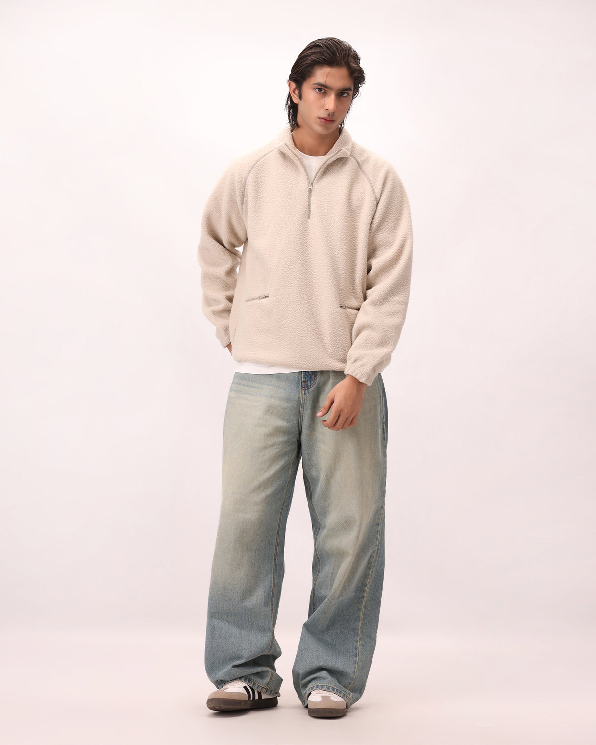 Sherpa Mock Neck ¼-Zip – Sand