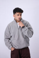 Sherpa Mock Neck ¼-Zip – Silver Frost