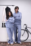 Powder Blue Mock Neck 1/4 Zipper Co-Ord Set