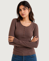 Go-to Henley Mocha (Women)