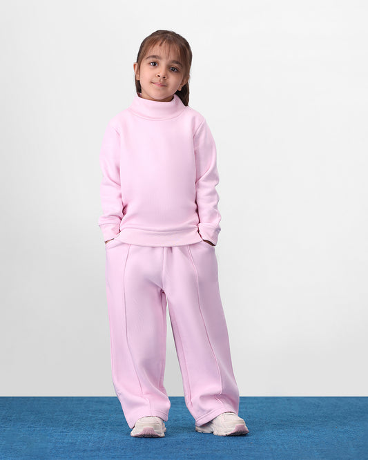 Bubblegum Pink High Neck Fleece Set