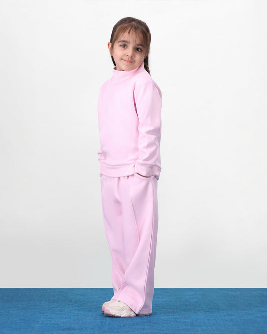Bubblegum Pink High Neck Fleece Set