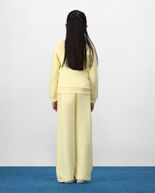 Lemon Yellow High Neck Fleece Set