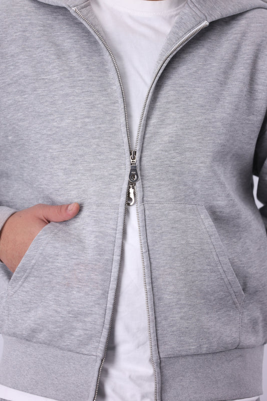 Core Fleece Zipper Co-Ord - Mid Grey