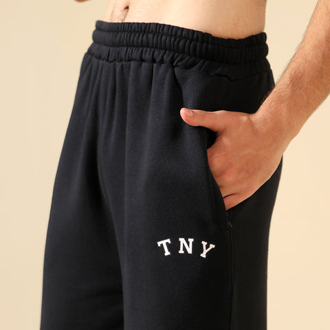 Black Relax Fit Fleece Trouser