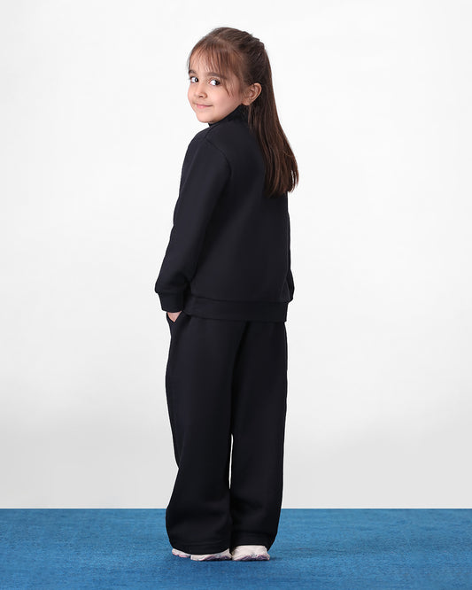Shadow Black High Neck Fleece Set