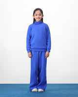 Blue High Neck Fleece Set