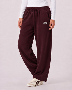 TNY Relax Fit Fleece Unisex Trouser - Burgundy