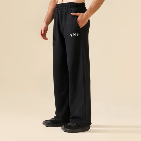 Black Relax Fit Fleece Trouser