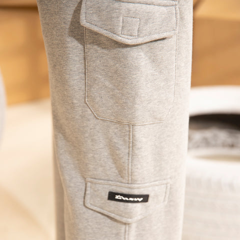 Grey Wide Leg Cargo Trouser