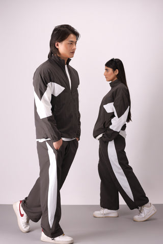 Retro Tracksuit - Smoke & White