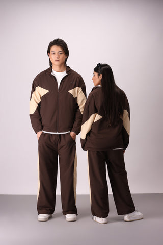 Retro Tracksuit - Brown & Beige