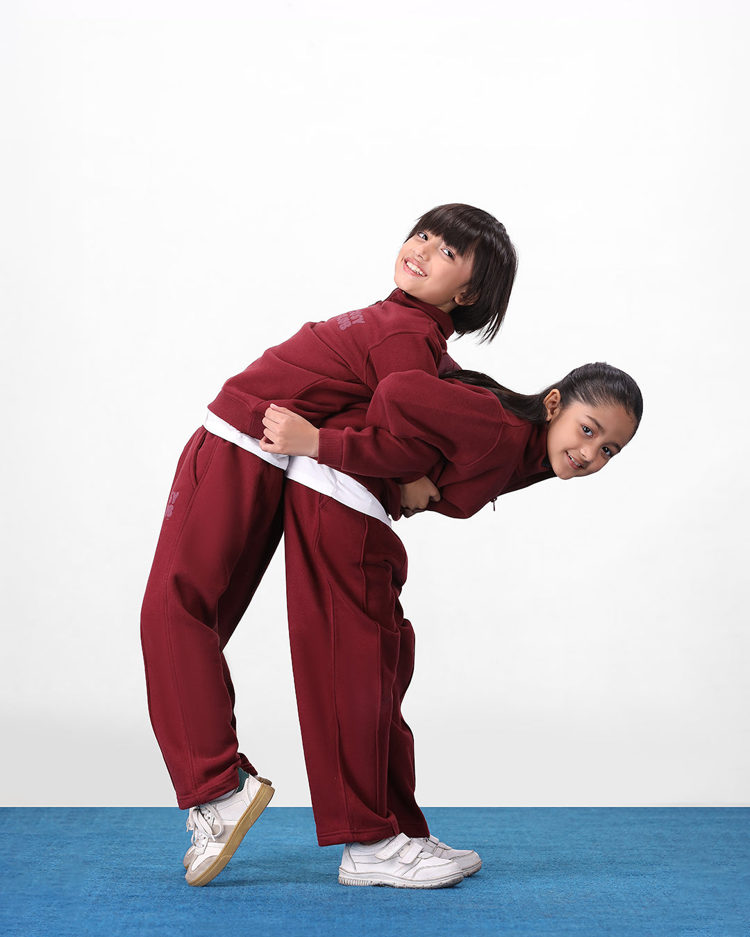 Cosy Club Mock Neck 1/4 Co-ord Set - Maroon