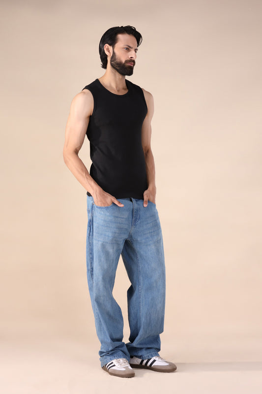 Ribbed Tanktop – Black