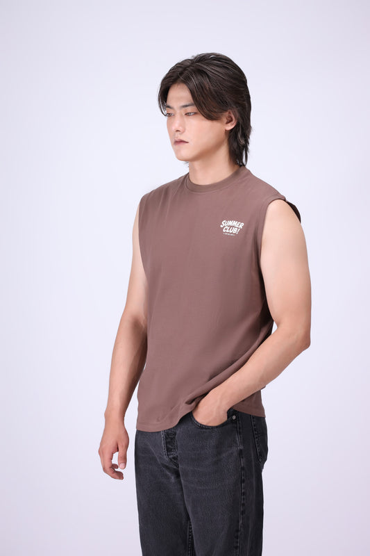 MOCHA RELAXED FIT TANK T-SHIRT